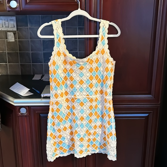 ZARA colourful crotchet mini dress size large - Picture 9 of 12